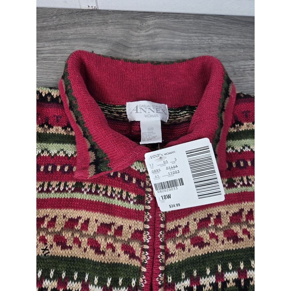 Annex Jacket Womens 18W Multicolor Zippered Casual Corner Ramie Cotton NWT Tags‎